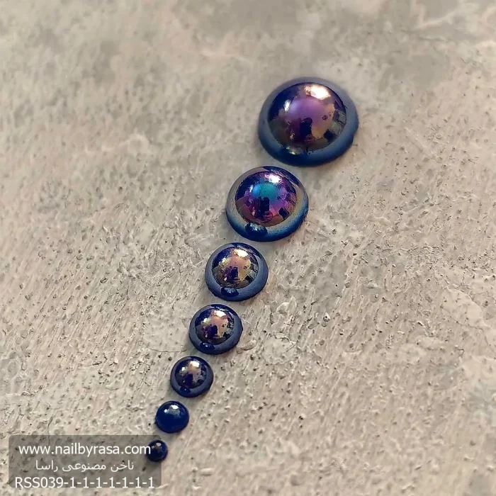 استیکر برجسته ناخن راسا طرح دایره کریستالی قرمز