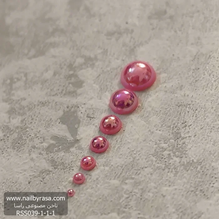 استیکر برجسته ناخن راسا طرح دایره کریستالی قرمز
