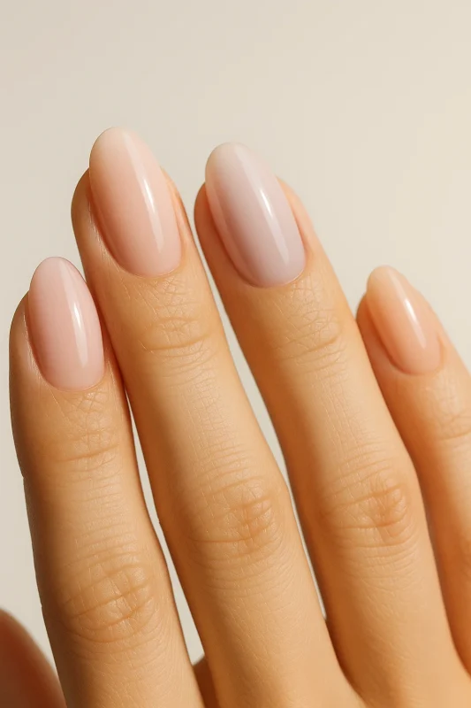 ترند قد ناخن مد سال ۲۰۲۵ با طراحی ساده و رنگ نود