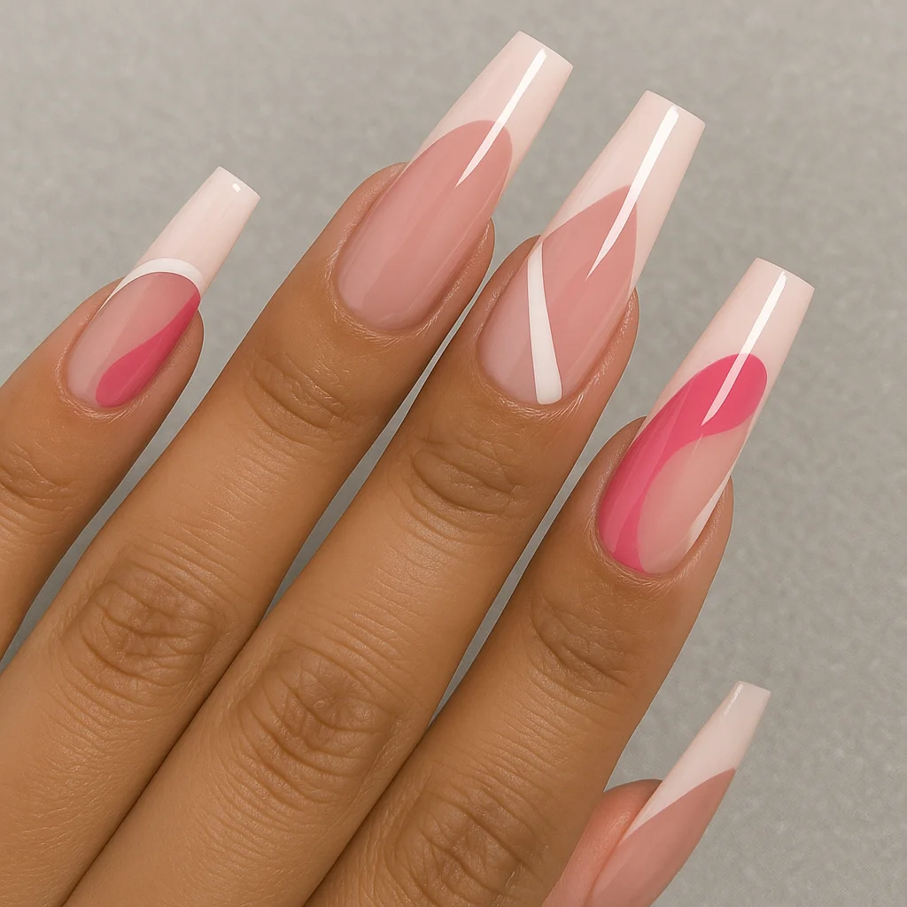 فرم ناخن تابوتی بلند با طراحی مدرن