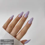 ناخن مصنوعی راسا فرم بادامی رنگ یاسی روشن براق مدل RSN0447