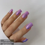 ناخن مصنوعی راسا فرم مربعی رنگ یاسی کروم براق مدل RSN0457