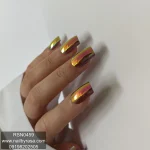 ناخن مصنوعی راسا فرم مربعی رنگ مولتی‌کروم براق (رنگین‌کمانی) مدل RSN0459