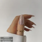 ناخن مصنوعی راسا فرم بادامی رنگ صورتی صدفی کروم براق مدل RSN0462