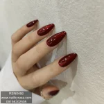 ناخن مصنوعی راسا فرم بادامی رنگ قرمز متالیک براق مدل RSN0466