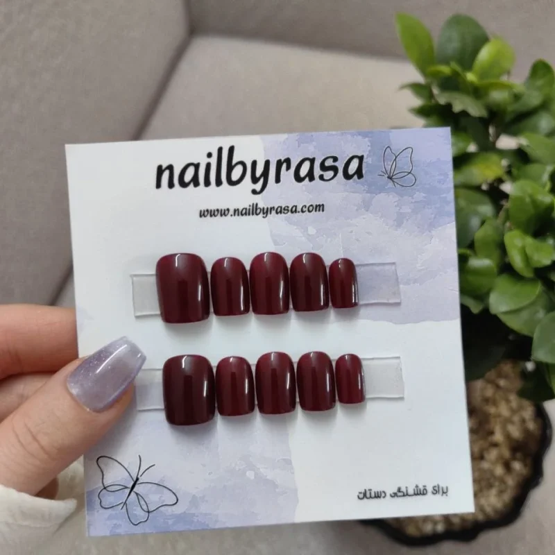 ست ناخن مصنوعی قرمز آماده ارسال
