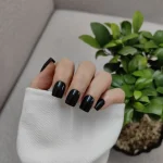 ناخن مصنوعی راسا فرم مربع رنگ مشکی براق