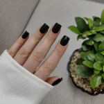 ناخن مصنوعی راسا فرم مربع رنگ مشکی براق