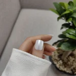 ناخن مصنوعی راسا فرم مربع رنگ شیری کروم