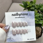 ناخن مصنوعی راسا فرم مربع رنگ صورتی کثیف کروم