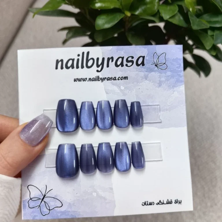 ناخن مصنوعی راسا فرم مربع رنگ آبی آیس