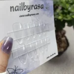 ناخن مصنوعی راسا فرم بادومی شیشه ای بی رنگ