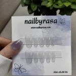 ناخن مصنوعی راسا فرم گلدانی کوتاه شیشه ای بی رنگ