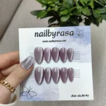 ناخن مصنوعی راسا فرم بادامی رنگ آیس بنفش براق