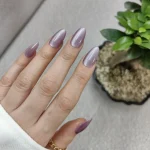 ناخن مصنوعی راسا فرم بادامی رنگ آیس بنفش براق