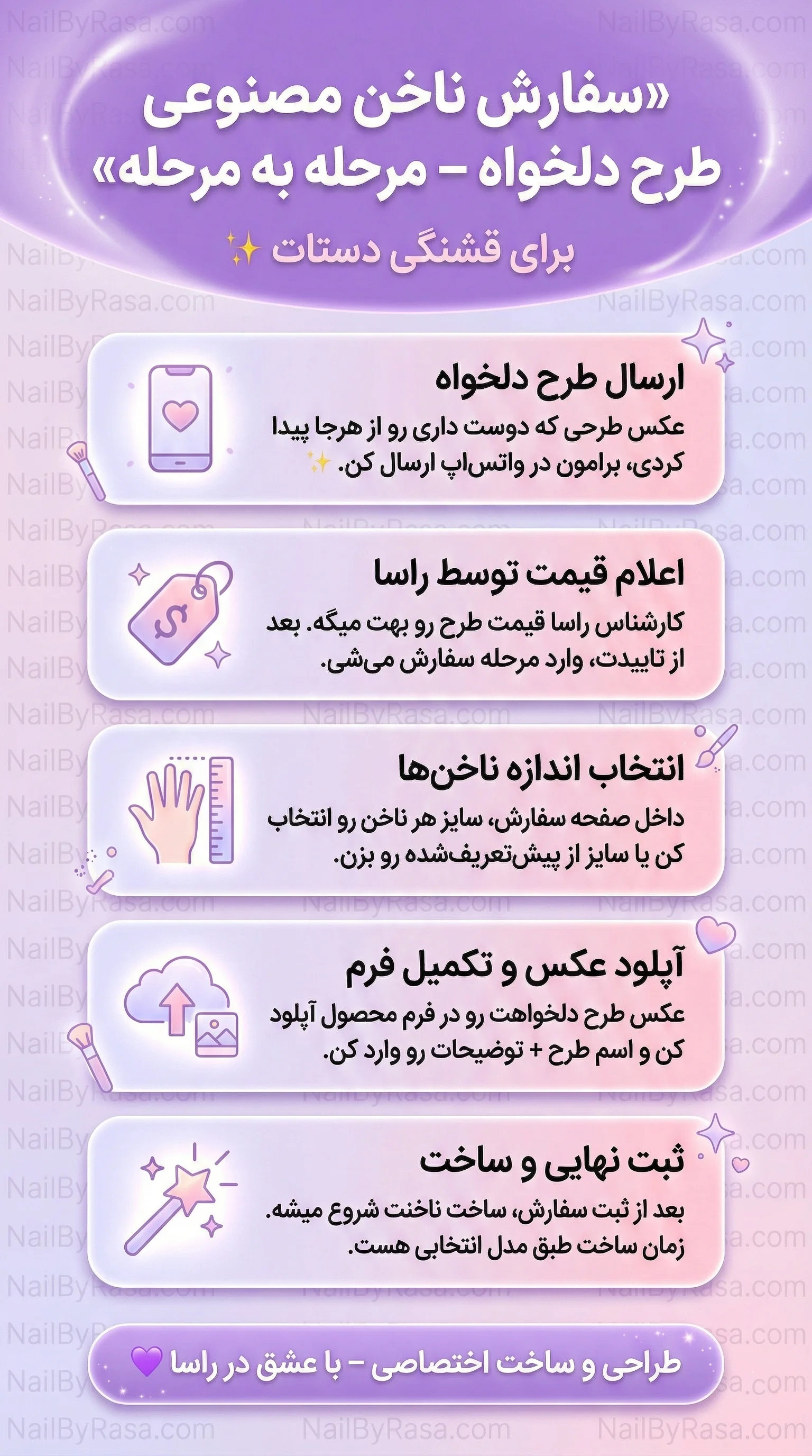 سفارش ناخن مصنوعی طرح دلخواه